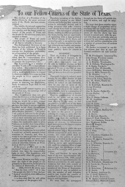 Texas Secession Ordinance, 8th January 1861 by American School